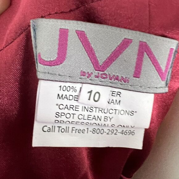 Jovani Size 10 Sleeveless Pleated Fit and Flare Mini Dress Maroon Dark Red - Picture 6 of 6